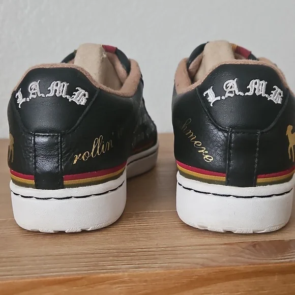 L.A.M.B. Gwen Stefani Y2K Rolling In Cashmere Black Shoes 7.5 Royal Elastics EUC - Picture 6 of 14